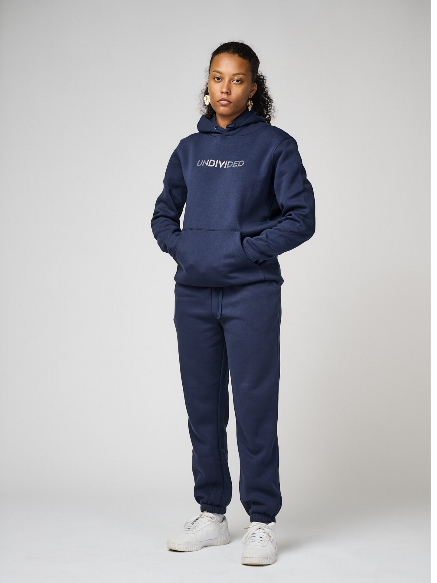 Women's Navy Blue Undivided Brushed Fleece Tracksuit