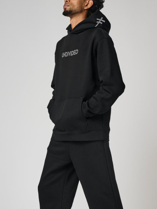 Men's Black Undivided Brushed Fleece Tracksuit
