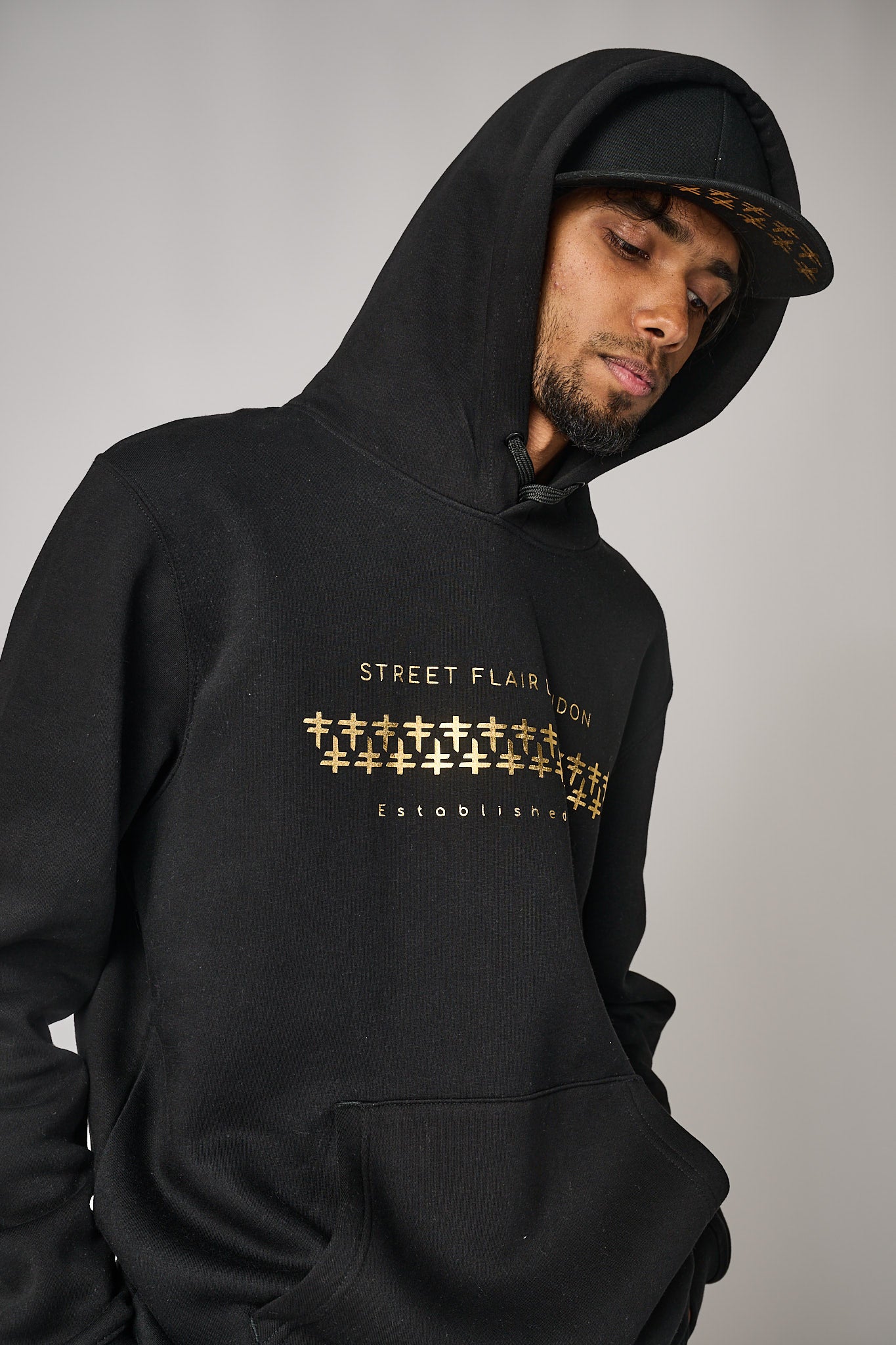 Black & Gold Interlocking Hoodie