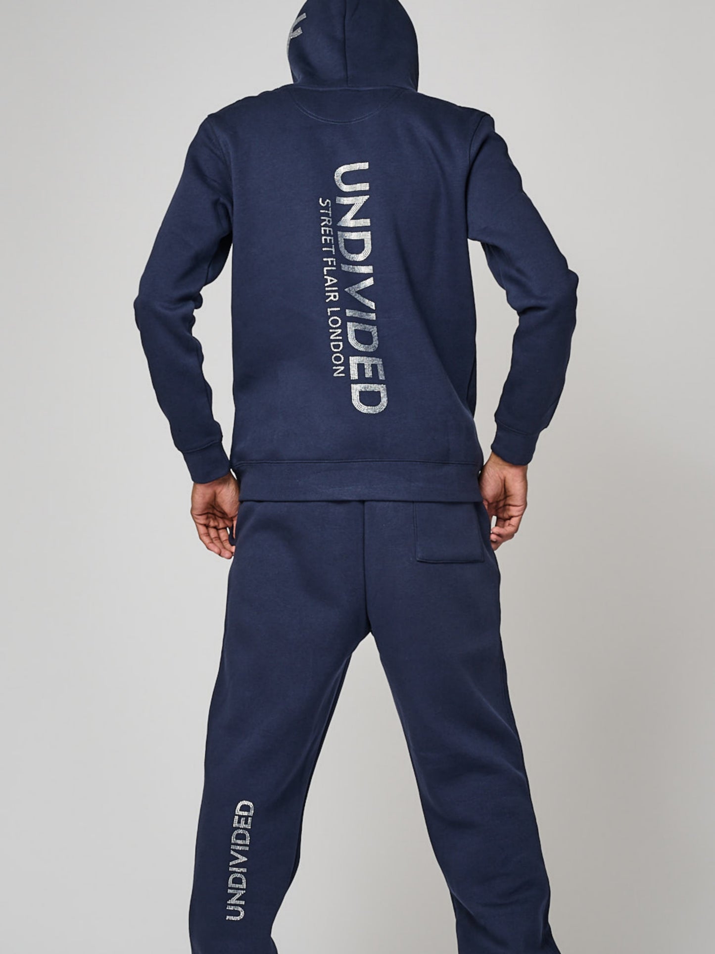 Men's Navy Blue Undivided Brushed Fleece Tracksuit