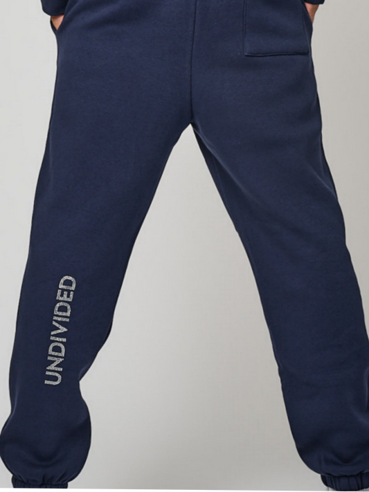 Navy Blue Cuffed Tracksuit Bottoms