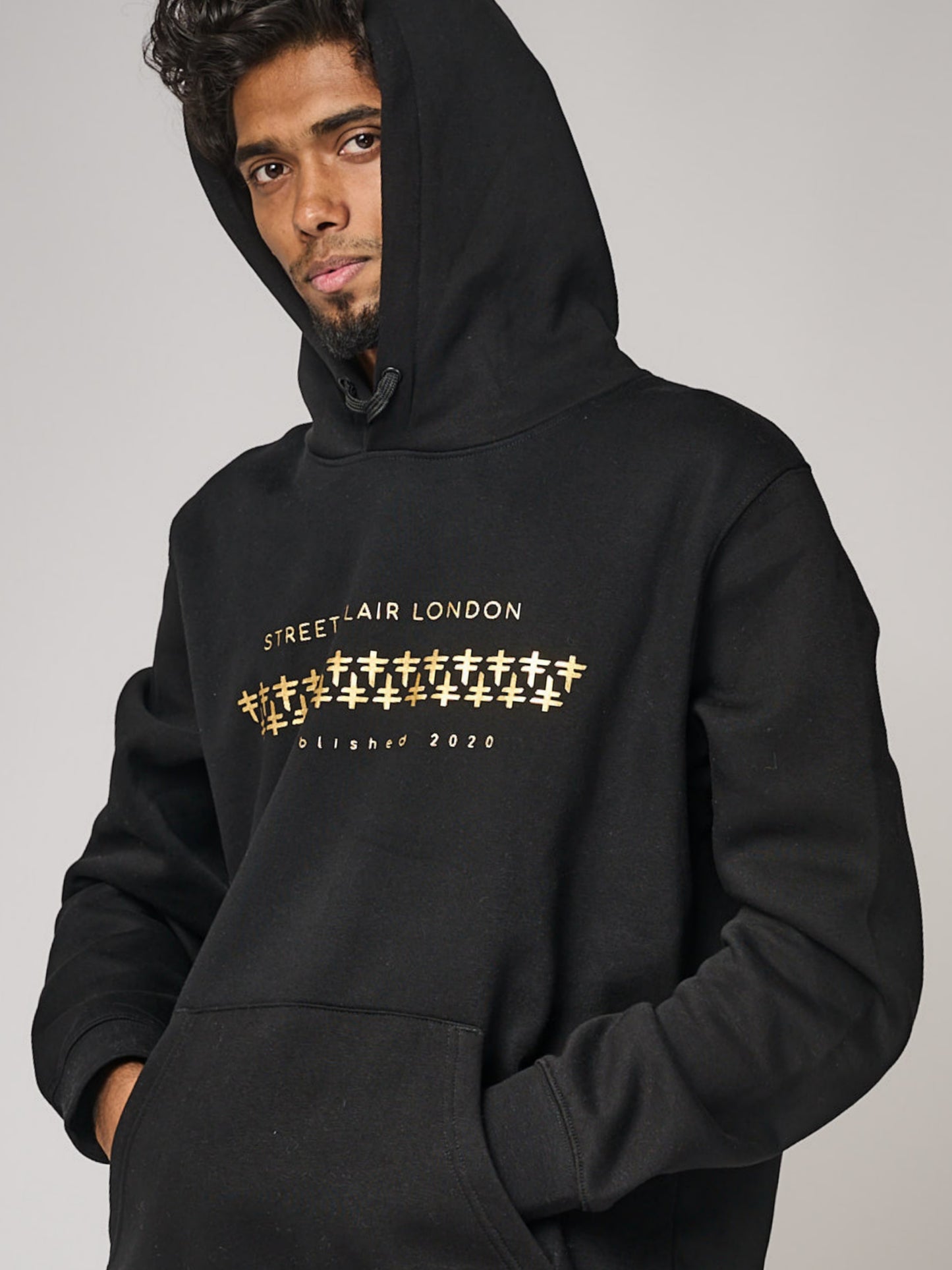 Black & Gold Interlocking Hoodie