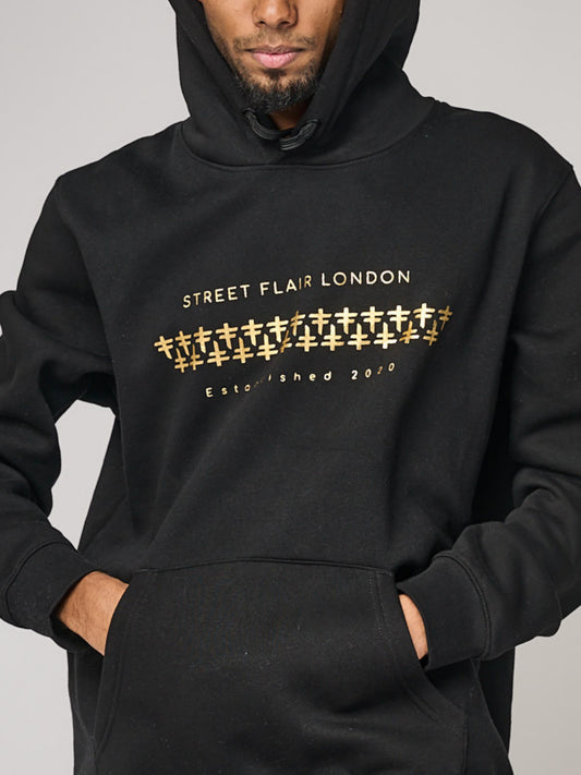 Black & Gold Interlocking Hoodie