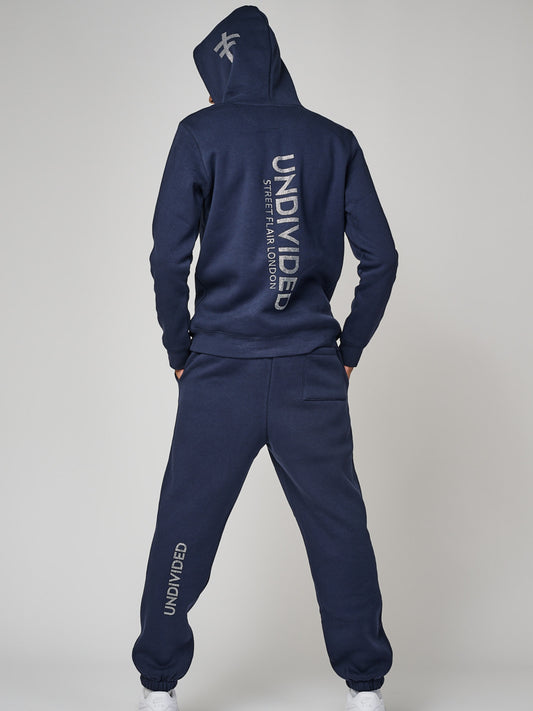 Men's Navy Blue Undivided Brushed Fleece Tracksuit