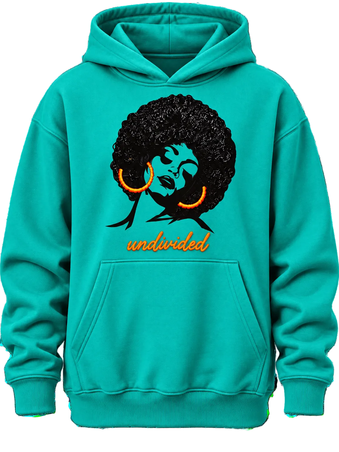 Afro Girl Kelly Green Stringless Hoodie