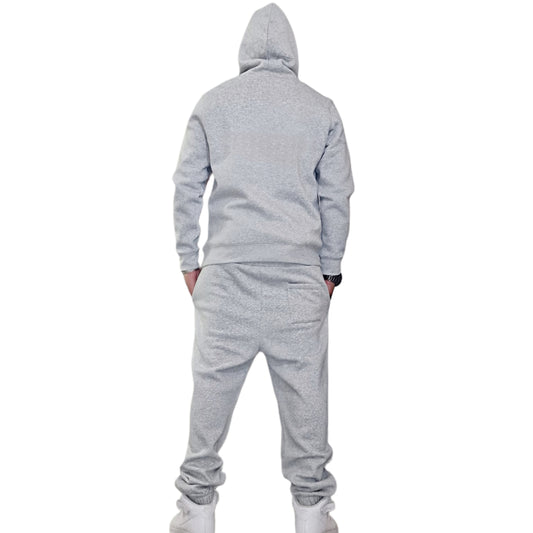 Men's Light Heather Grey Undivided Brushed Fleece Tracksuit