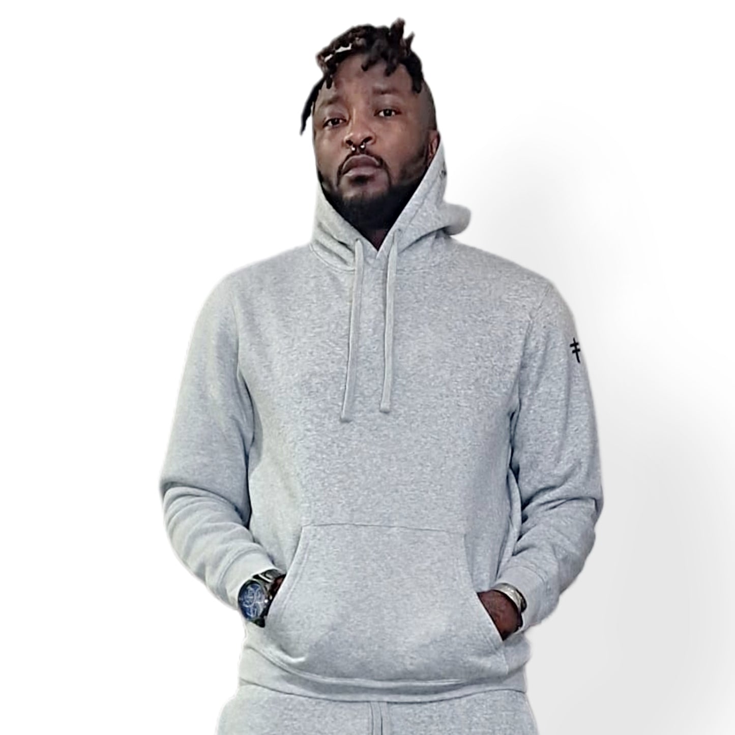 Men's Light Heather Grey Undivided Brushed Fleece Tracksuit