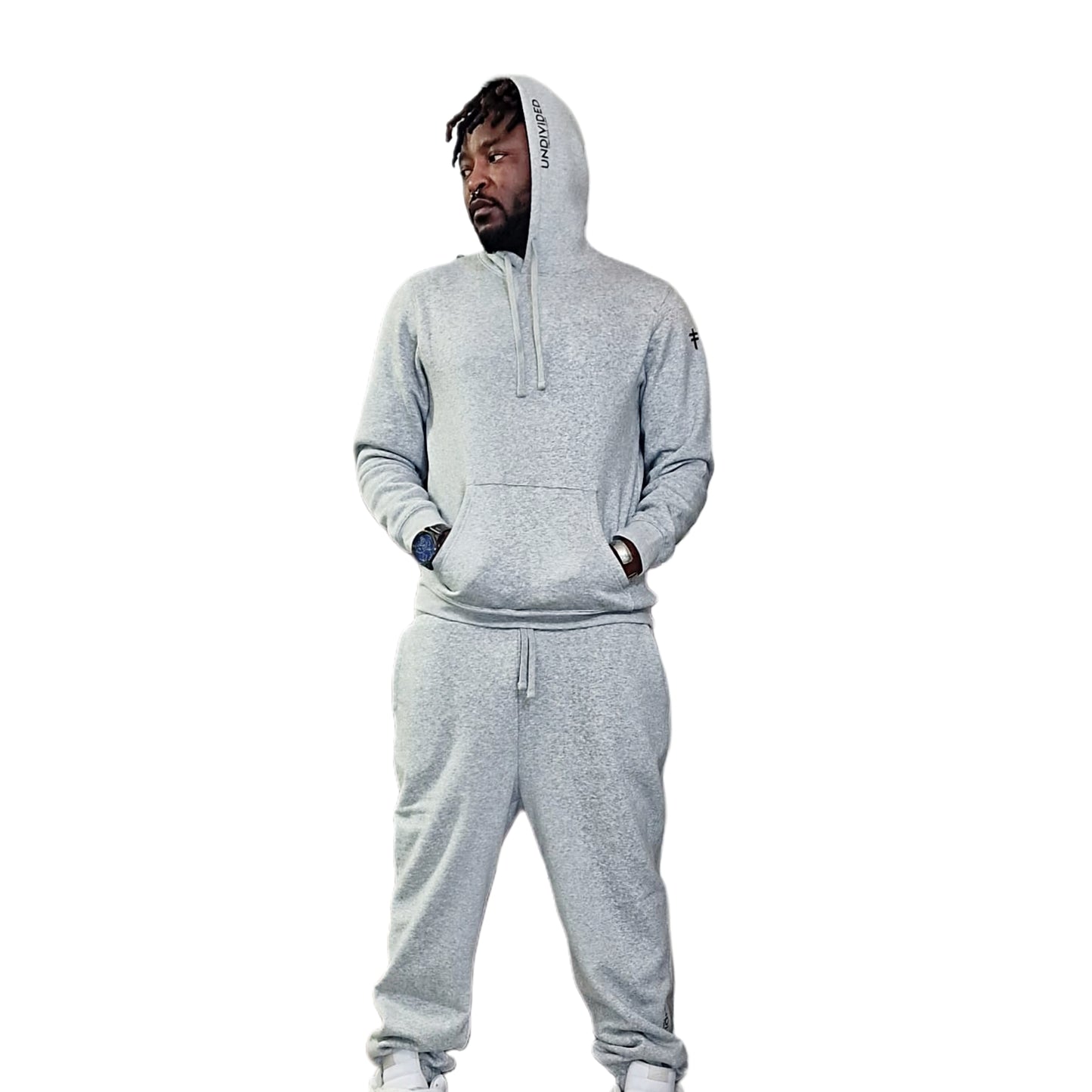 Men's Light Heather Grey Undivided Brushed Fleece Tracksuit