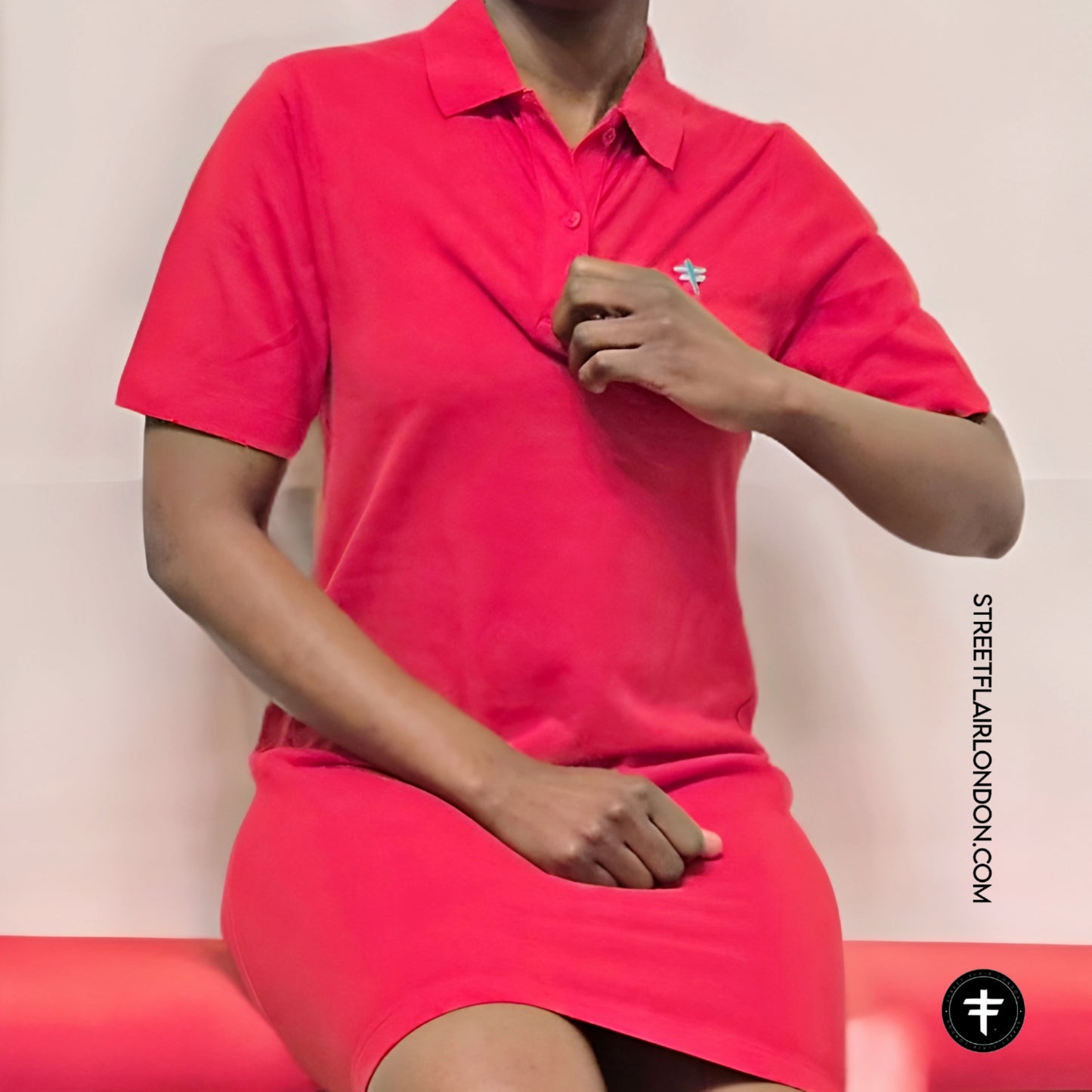 UNDIVIDED Polo T-Shirt Dress (Red)