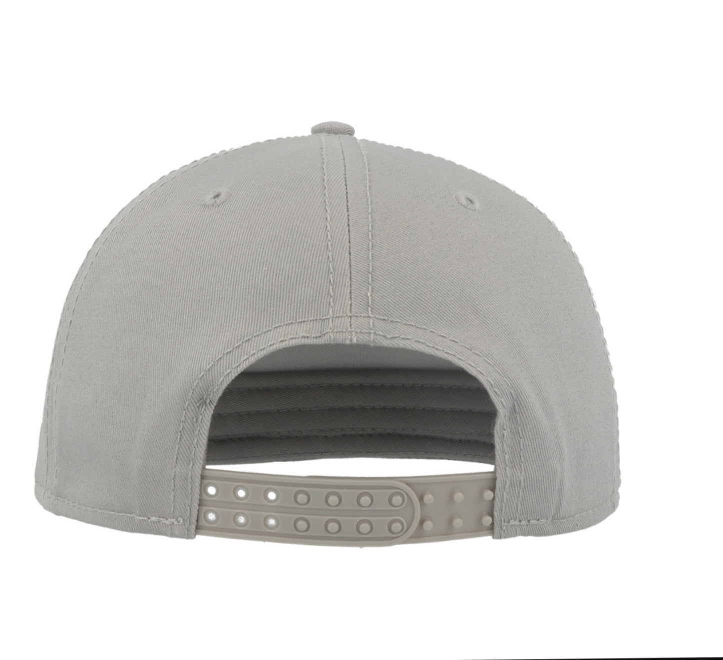 Grey Snapback Cap With Flat Visor