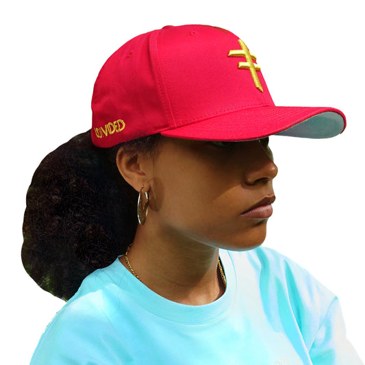 Red & Gold Fitted Cap