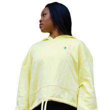 Charger l&#39;image dans la galerie, Yellow Oversized  Cropped Hoodie
