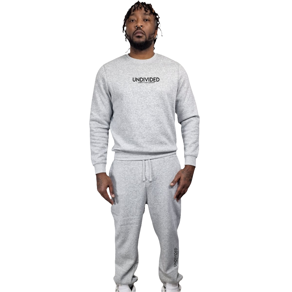 Men's Light Heather Grey Undivided Brushed Fleece Tracksuit