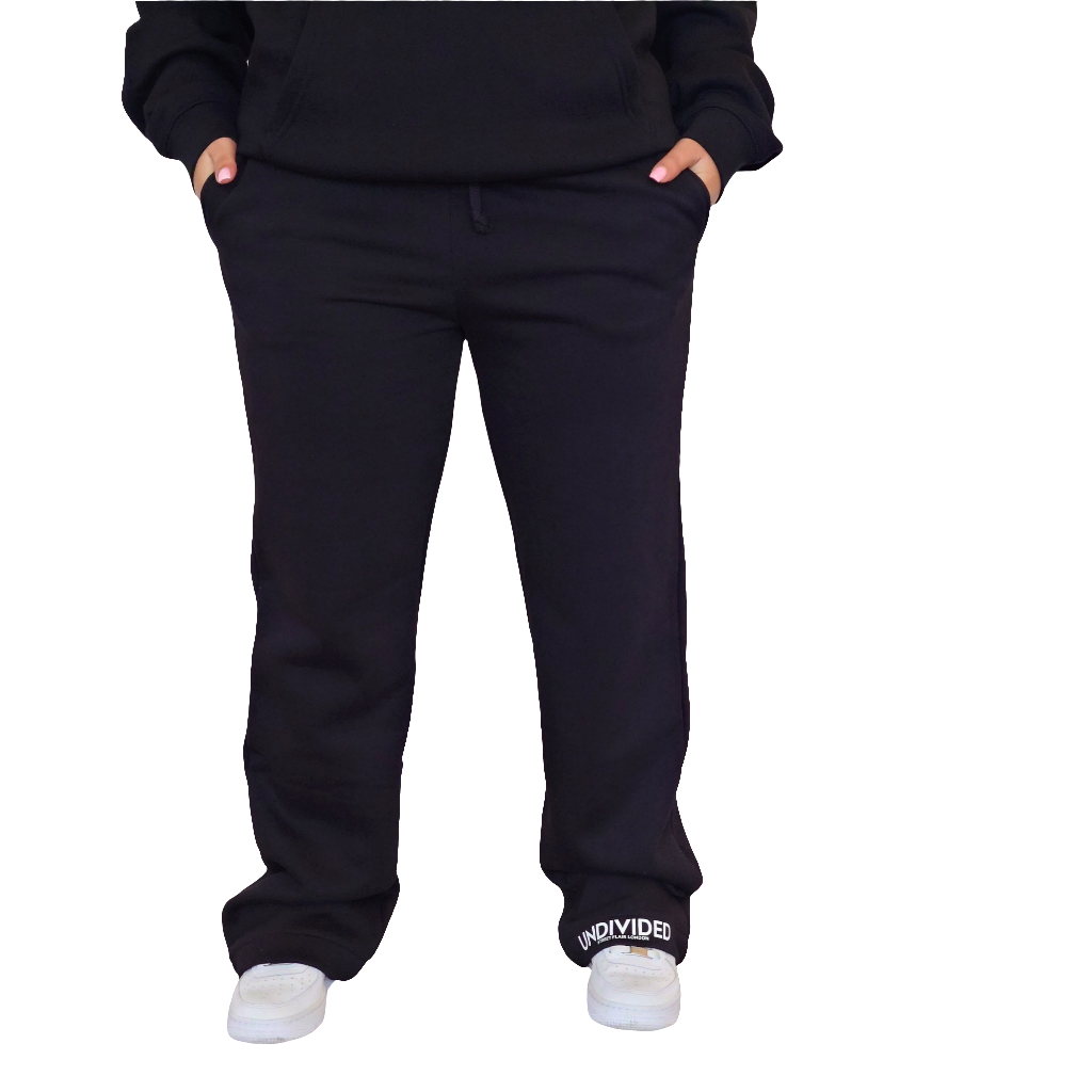 Women's Black Undivided Flare Legged Tracksuit