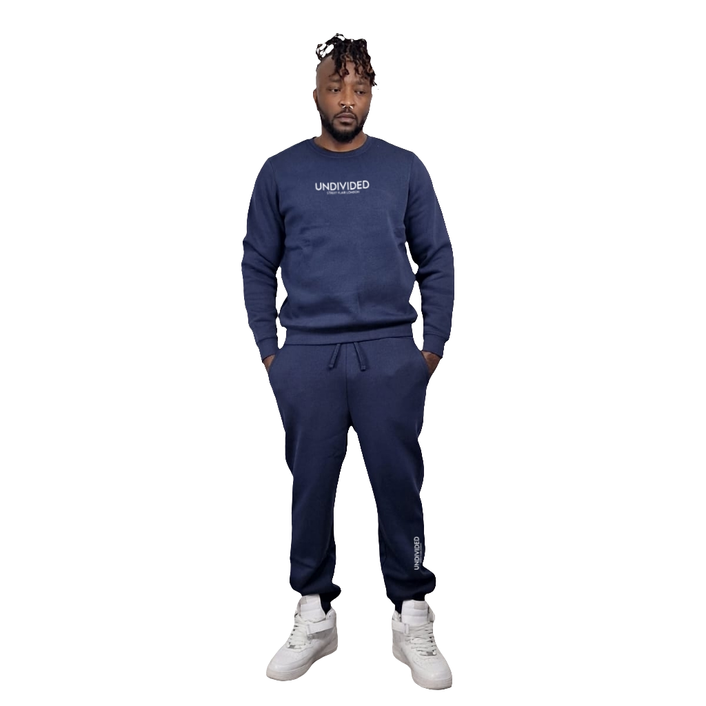 Men's Navy Blue Undivided Brushed Fleece Tracksuit