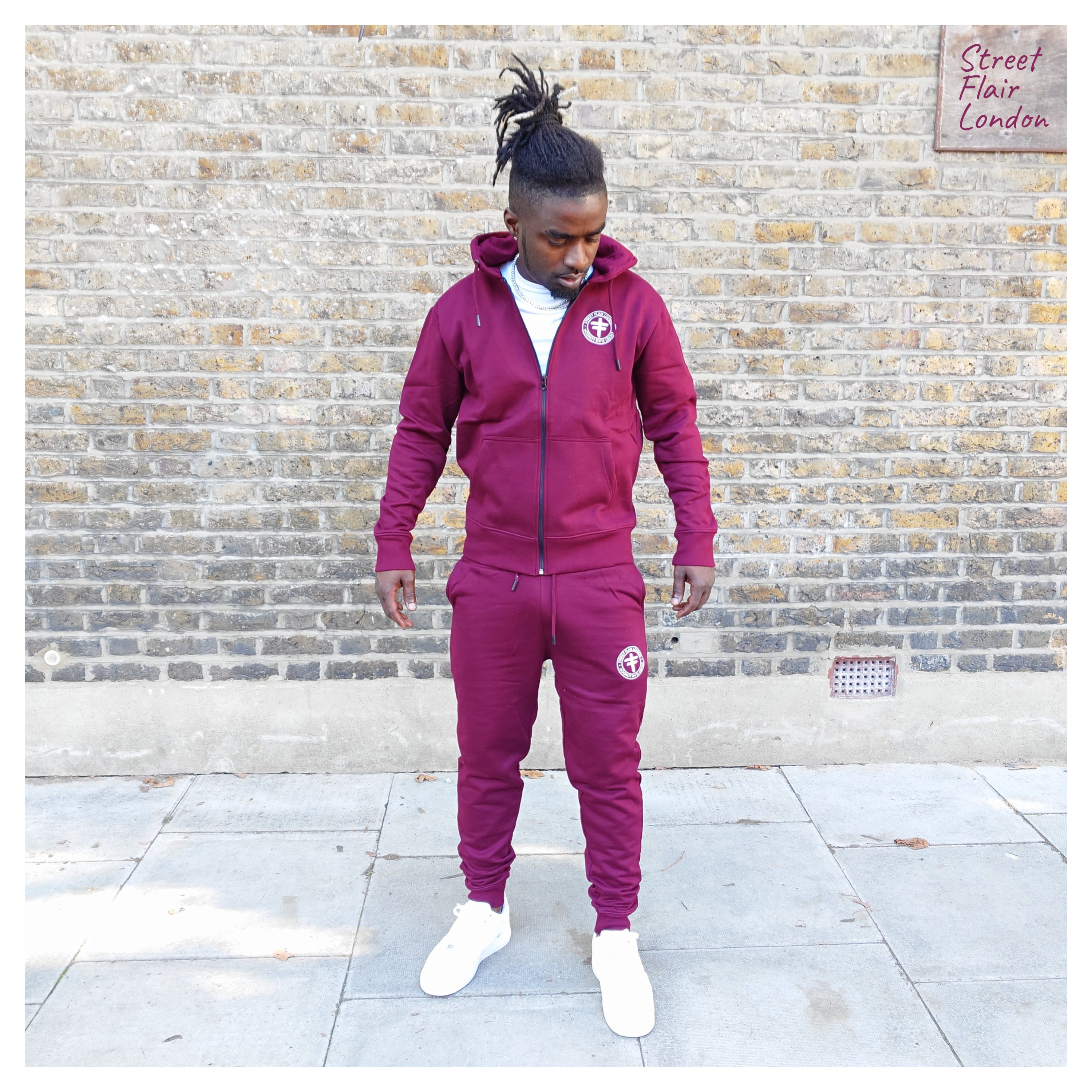 Burgundy 2024 tracksuit mens