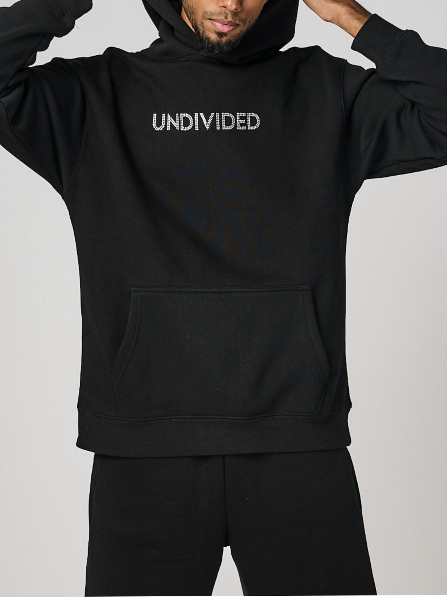 Men's Black Undivided Brushed Fleece Tracksuit