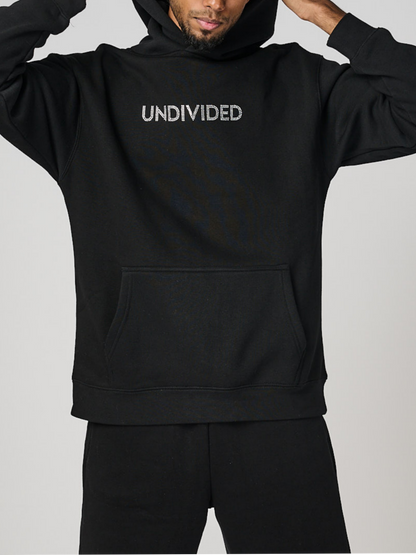 Men's Black Undivided Brushed Fleece Tracksuit