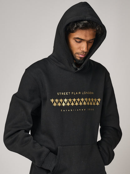 Black & Gold Interlocking Hoodie