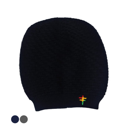 Navy Blue Rasta Undivided Knitted Slouchy Beanie