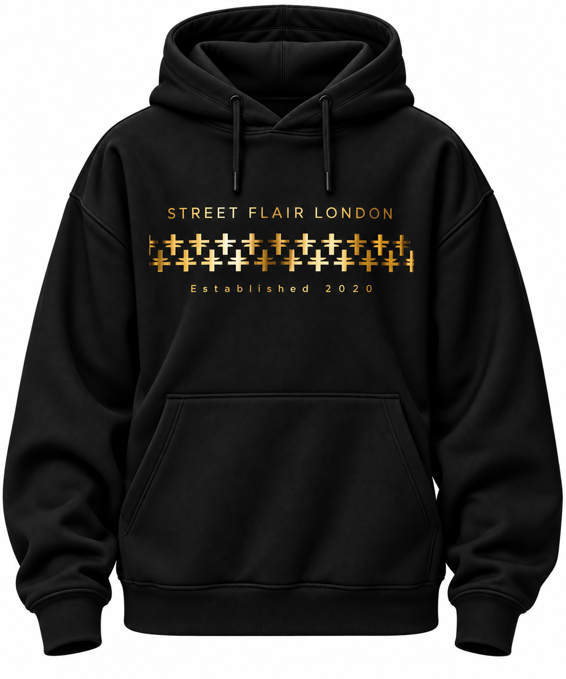 Black & Gold Interlocking Hoodie