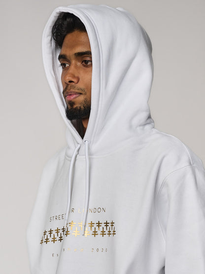 White & Gold Interlocking Hoodie