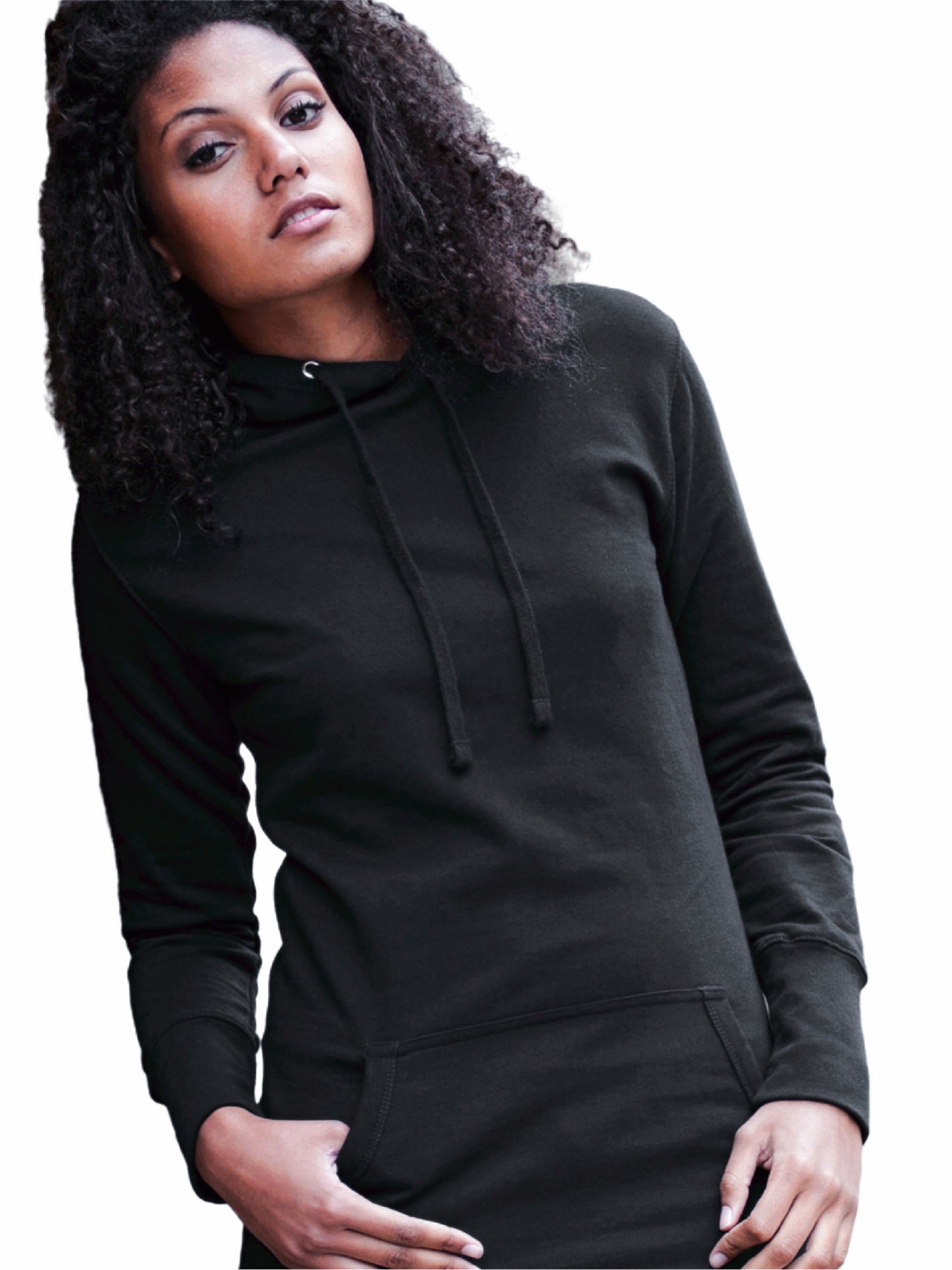 Women's Longline Hoodie Black