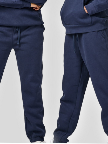 Navy Blue Cuffed Tracksuit Bottoms