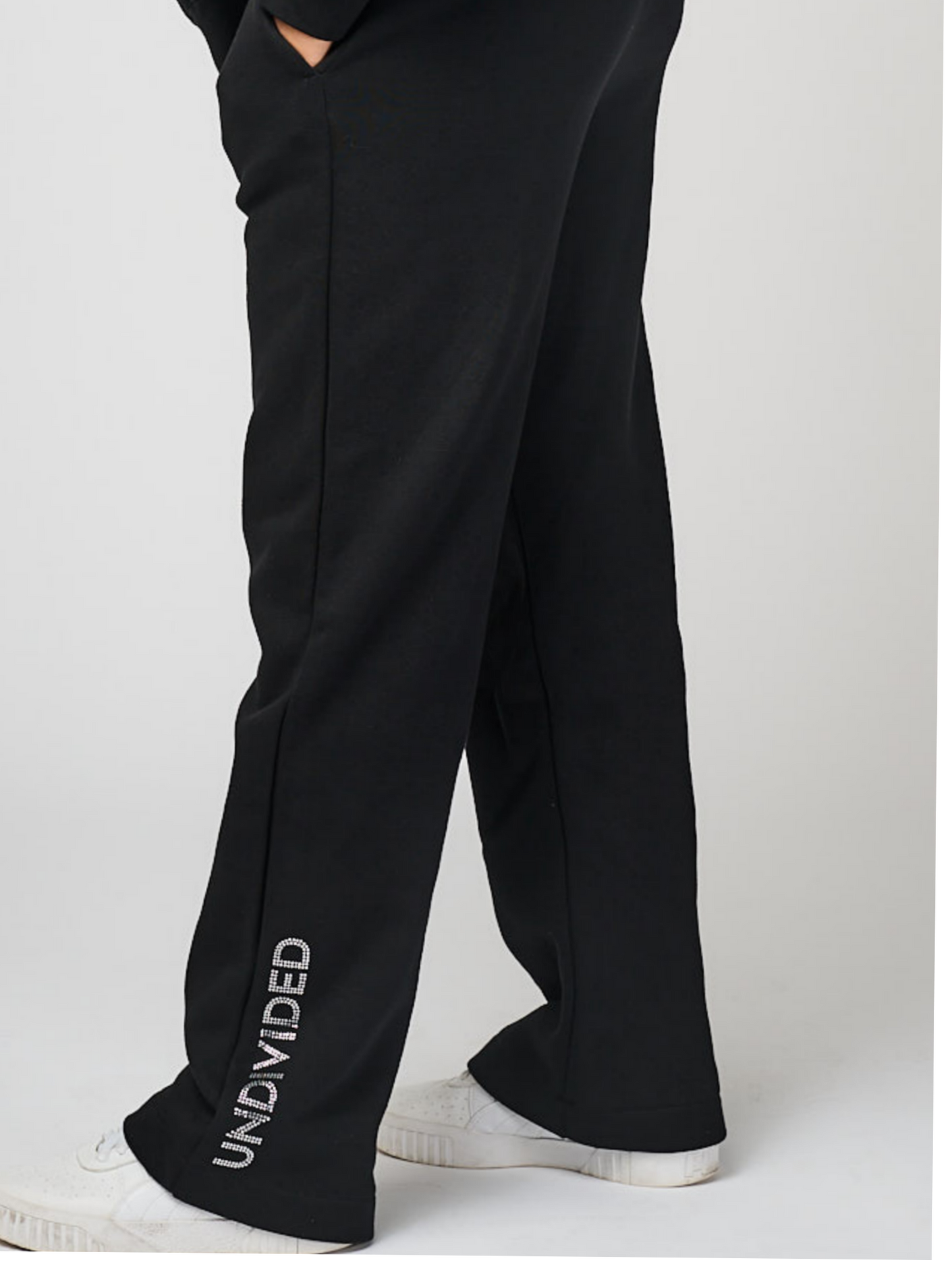 Women's Undivided Black Oversized Premium Tracksuit
