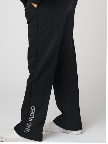 Women's Undivided Black Oversized Premium Tracksuit