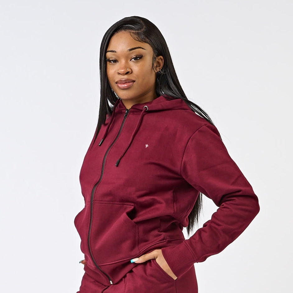 Burgundy UNDIVIDED Zip-Up Tracksuit