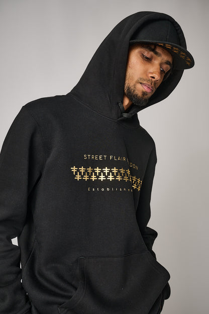 Black & Gold Interlocking Hoodie