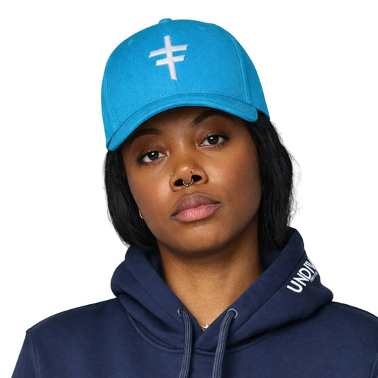 CASQUETTE AJUSTÉE XL - XXL (Bleu &amp; Blanc)