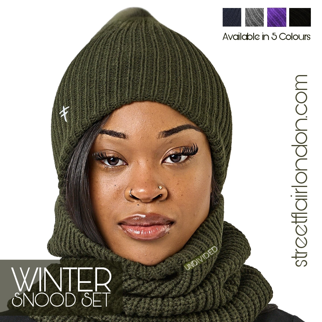 Olive Snood Set