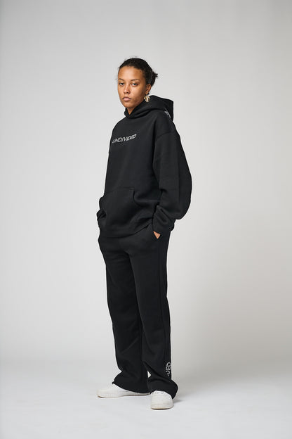 Women's Undivided Black Oversized Premium Tracksuit