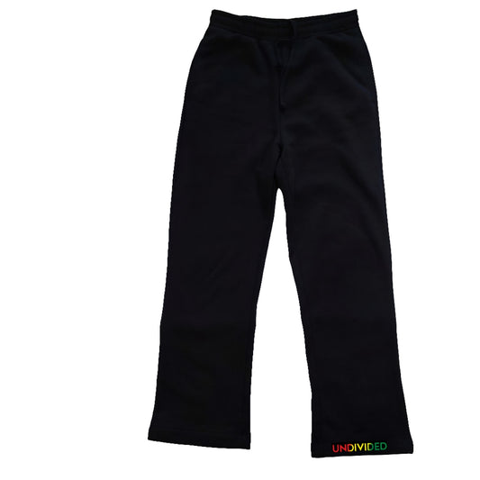 Black Full Length Jogger (Open Leg/ Tri Colour)
