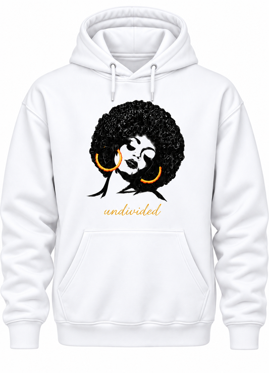 Afro Girl White Hoodie
