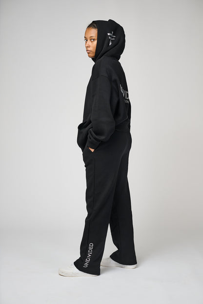 Women's Undivided Black Oversized Premium Tracksuit