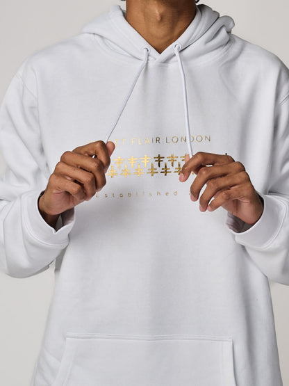 White & Gold Interlocking Hoodie