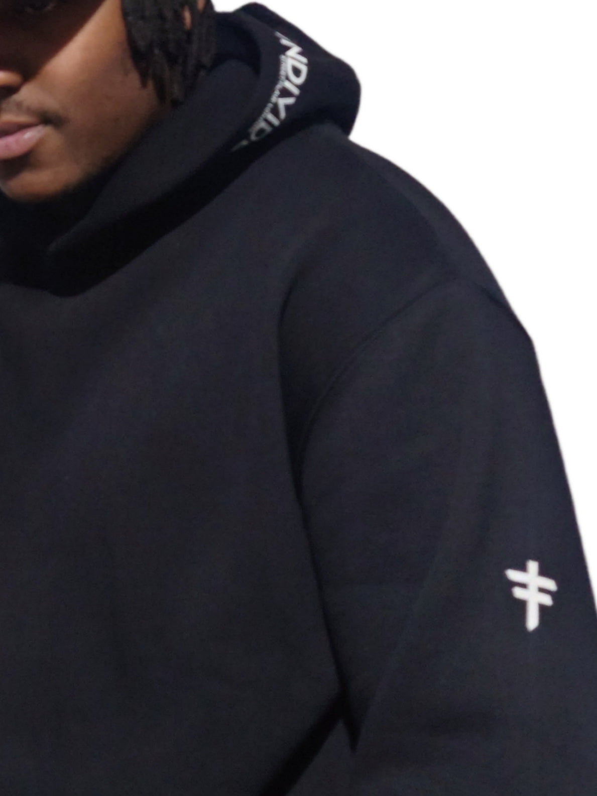 Men's  Black Hooded Undivided Flare Legged Tracksuit