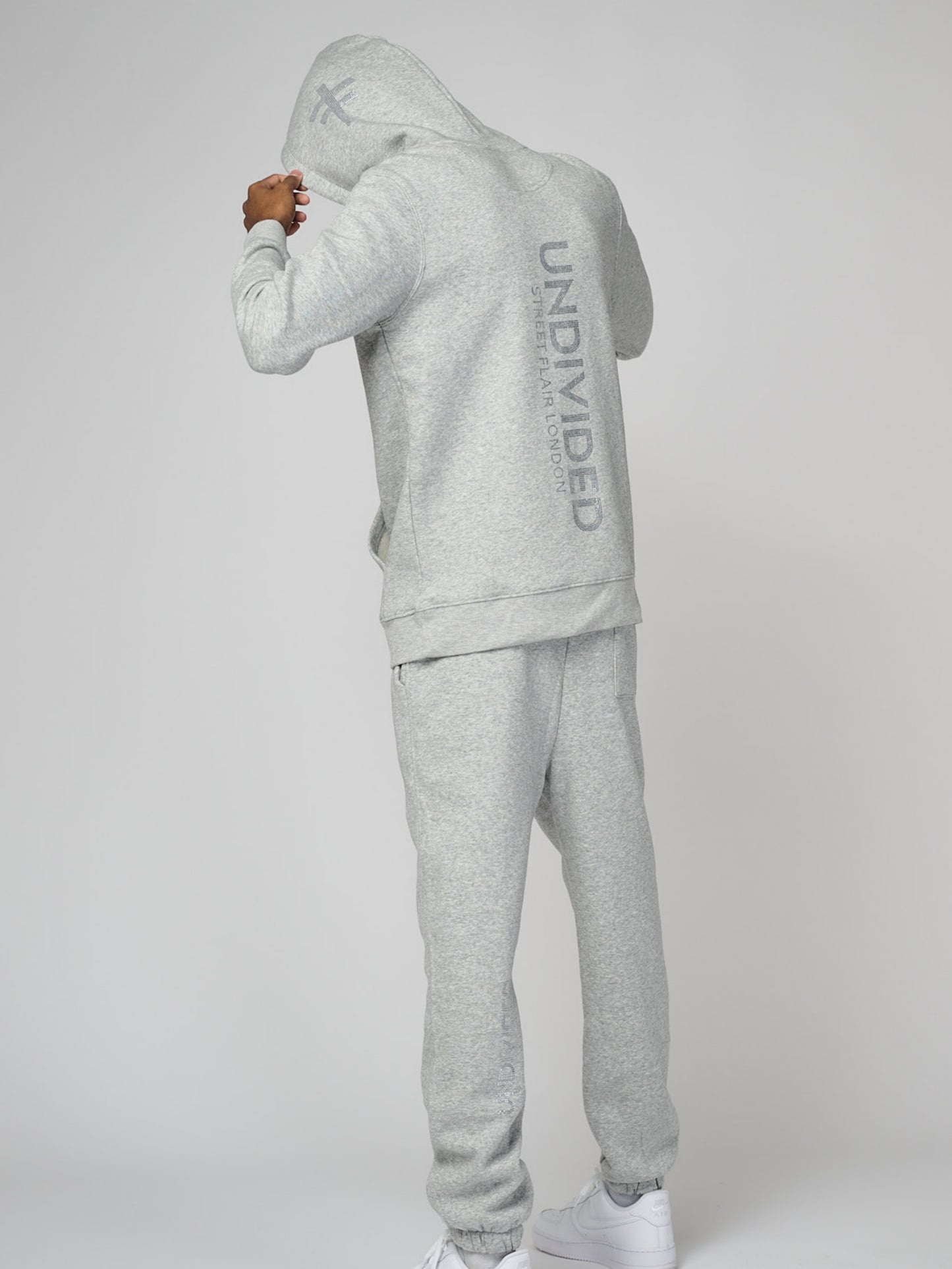 Men's Heather Grey Undivided Brushed Fleece Tracksuit