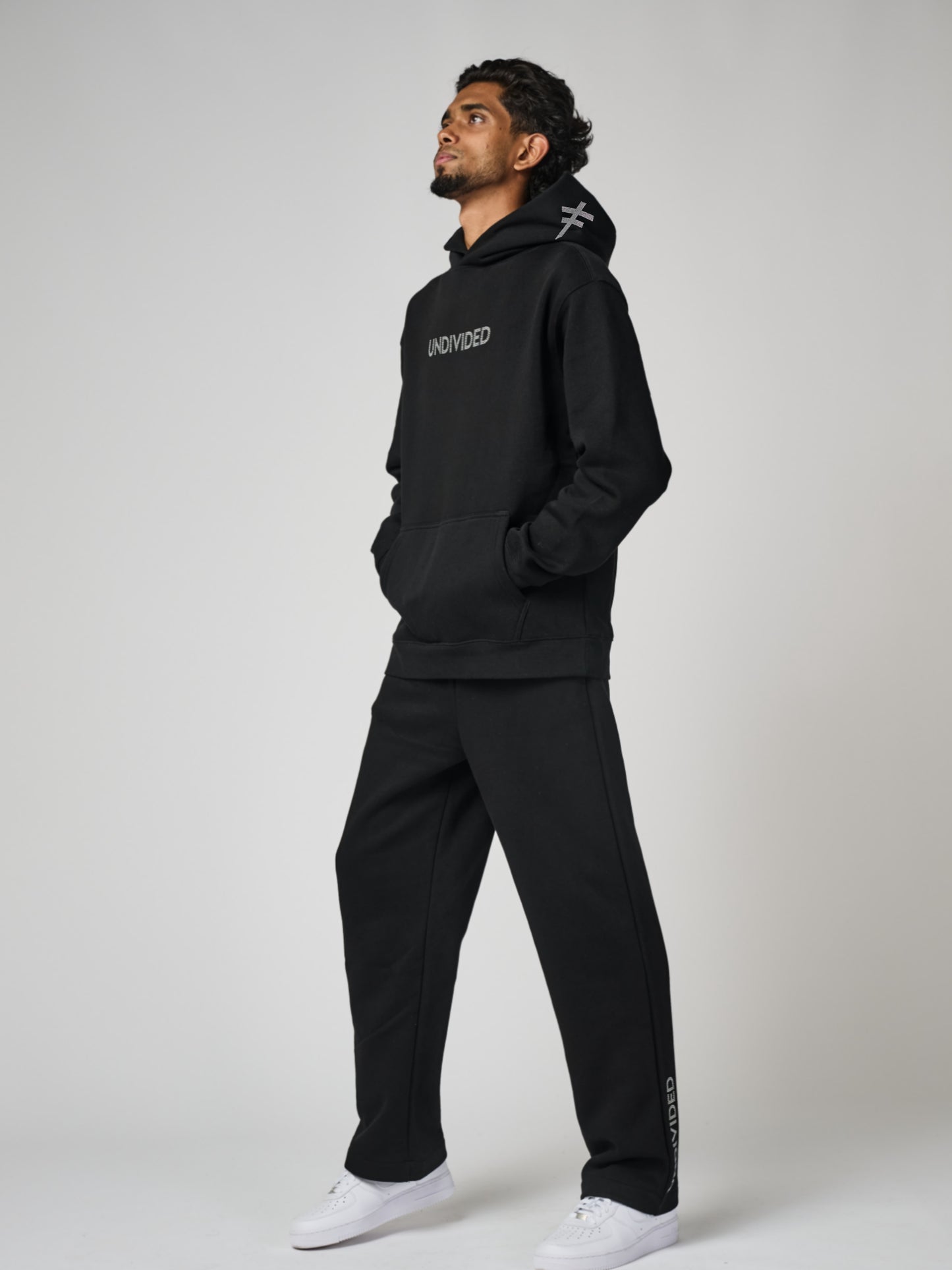 Men's Black Undivided Brushed Fleece Tracksuit