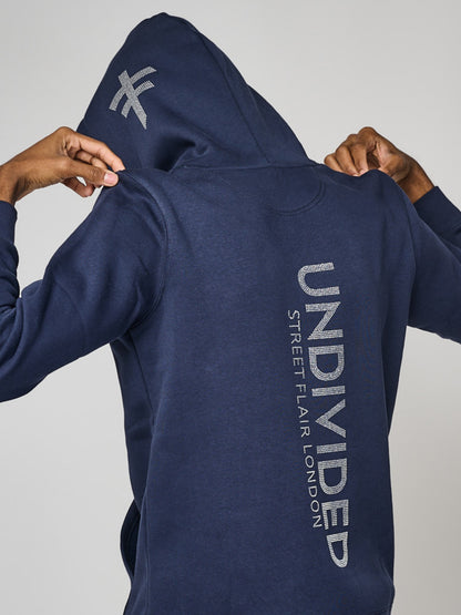 Men's Navy Blue Undivided Brushed Fleece Tracksuit