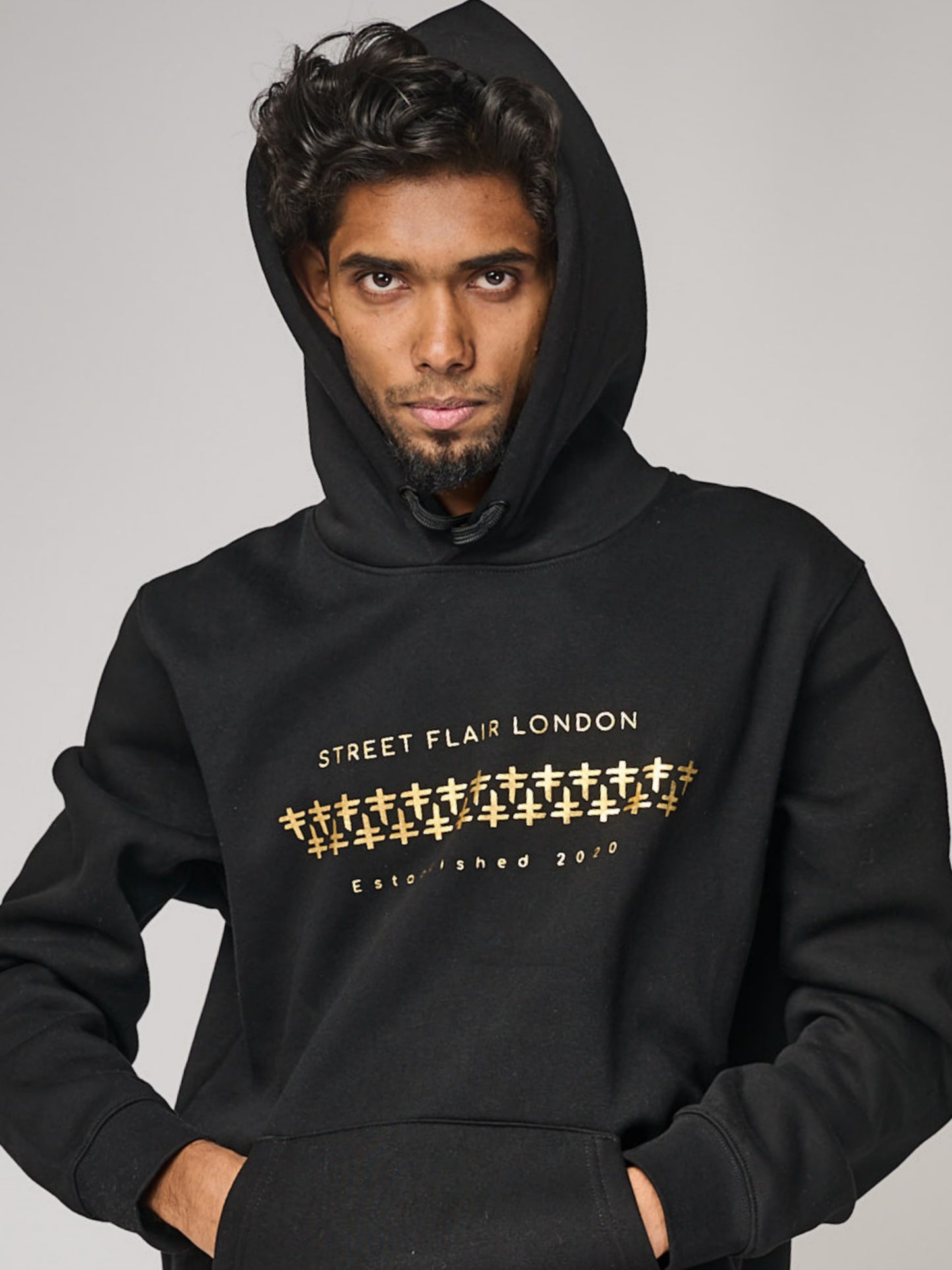 Black & Gold Interlocking Hoodie
