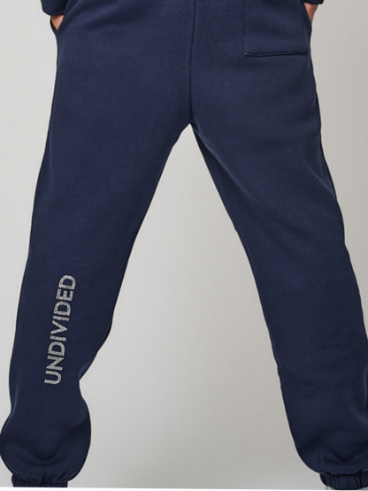 Navy Blue Cuffed Tracksuit Bottoms