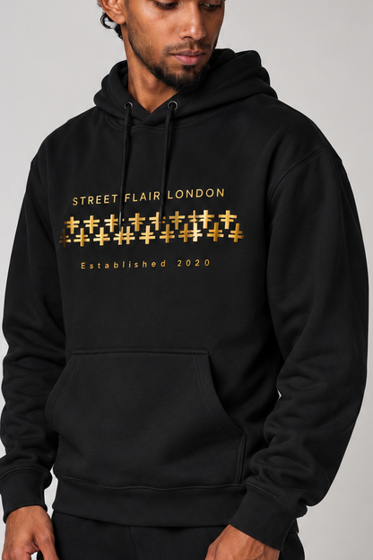 Black & Gold Interlocking Hoodie