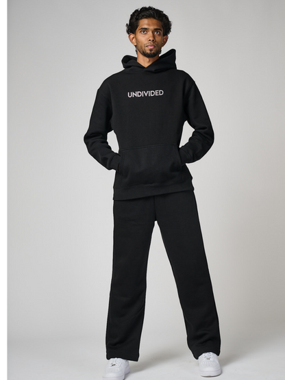 Men's Black Undivided Brushed Fleece Tracksuit