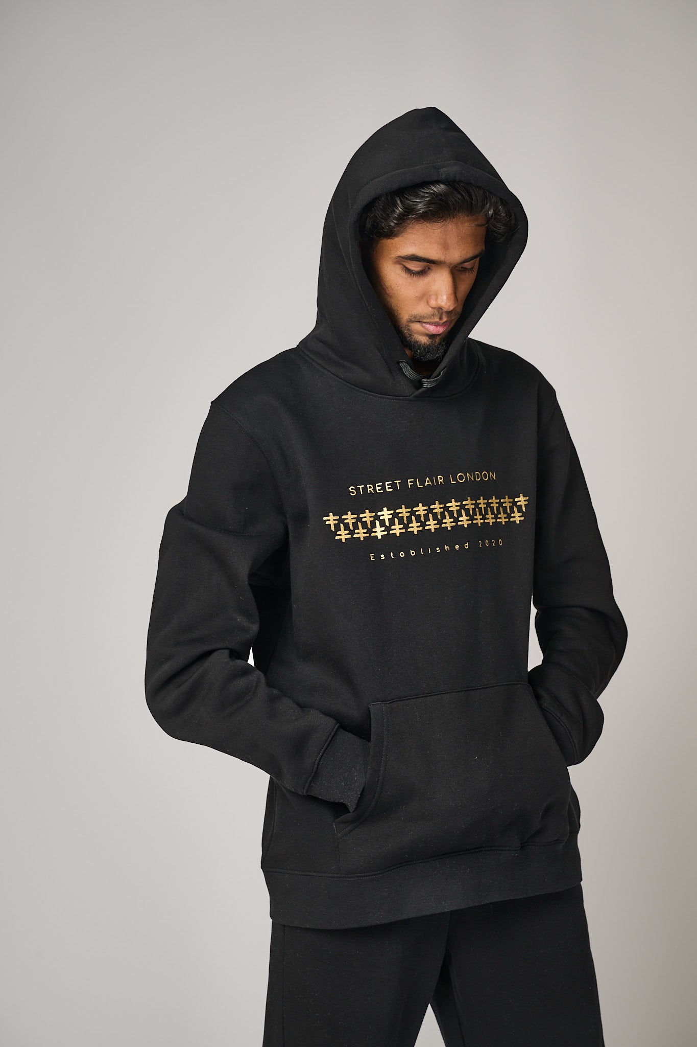 Black & Gold Interlocking Hoodie