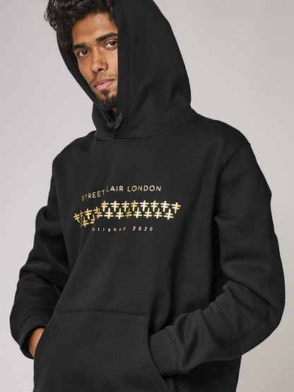 Black & Gold Interlocking Hoodie