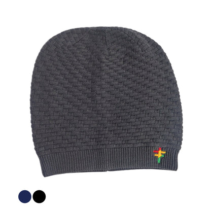 Navy Blue Rasta Undivided Knitted Slouchy Beanie